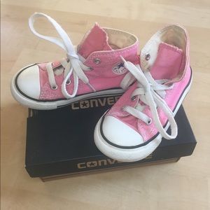 Pink Converse High Tops Toddler size 8
